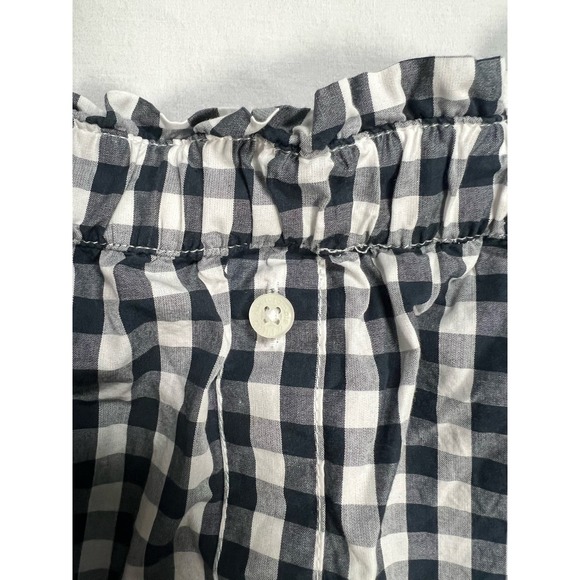 Abercrombie and Fitch Off the Shoulder Shirt Black White Gingham MEDIUM‎ - Picture 3 of 10